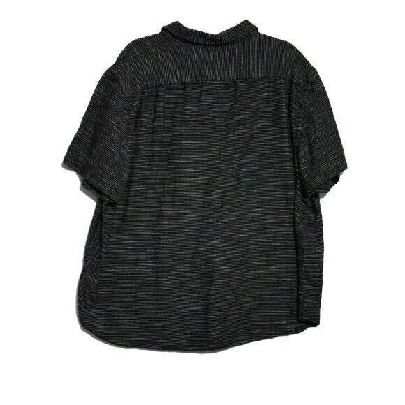 Old Navy Mens Black White Button Up Shirt Striped Short Sleeve Cotton Size 2XL - Picture 6 of 10